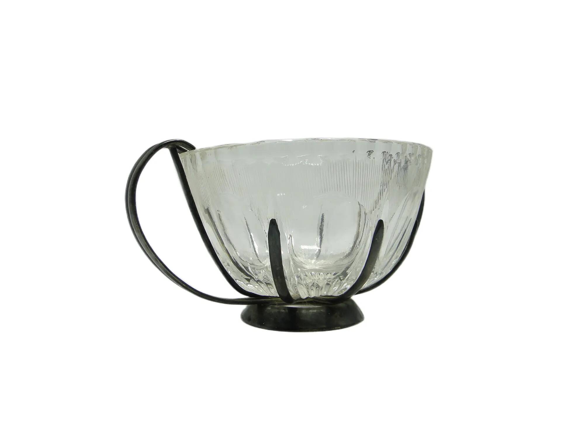 Sucrier moderne du milieu du siècle, en verre, Pologne, années 1960.