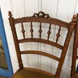 4 vintage Louis XVI style solid walnut chairs