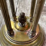 Antique Centerpiece Fruit Bowl in Gilded Brass with Fine Chiseled Glass Bowl