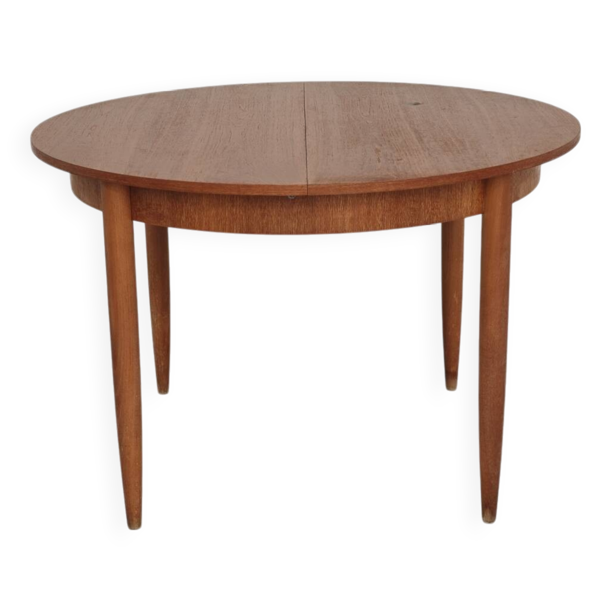 Round extending table, light oak, East Germany, 1960s
