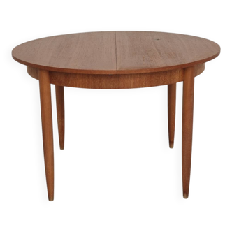 Round extending table, light oak, East Germany, 1960s