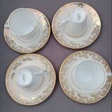 4 coffee cups by Philippe Deshoulières in Limoge porcelain