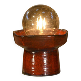 Red ceramic table lamp by Guillerme and Chambron 1980s