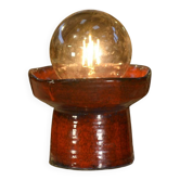 Red ceramic table lamp by Guillerme and Chambron 1980s