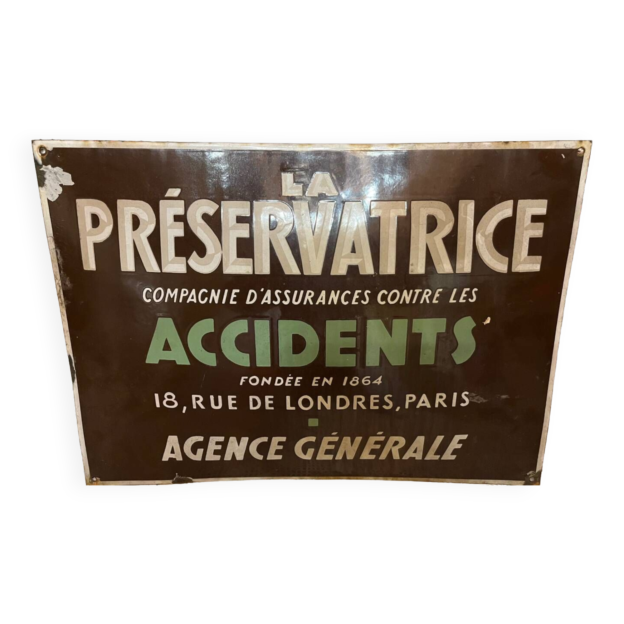 Plaque émaillée  bombee La Préservatrice