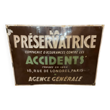 Plaque émaillée  bombee La Préservatrice