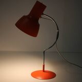 1960s Pair of Josef Hurka Orange Red Desk Lamps, Czechoslovakia