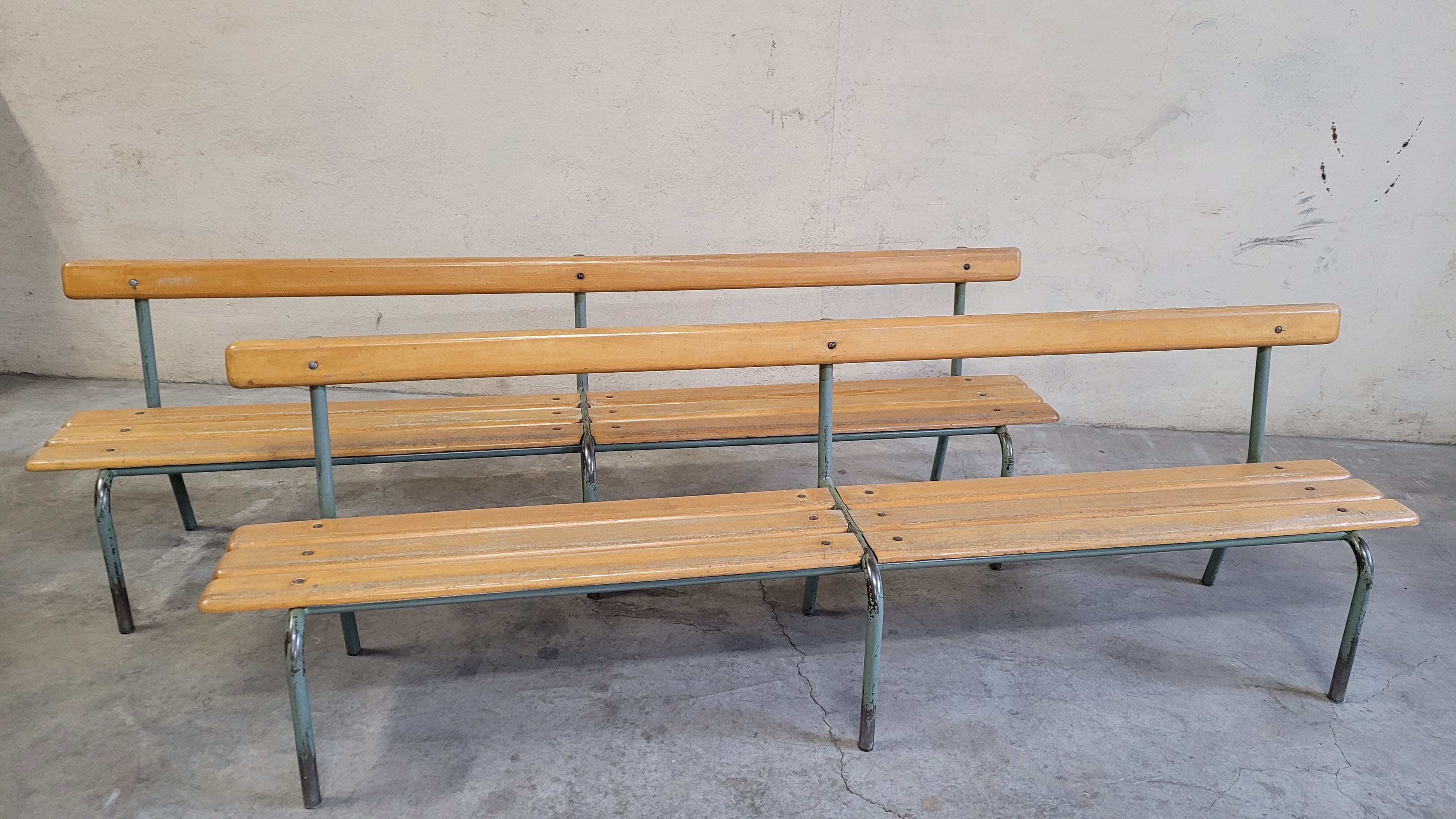 Pair of kindergarten benches for children made in 1950