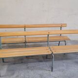 Paire de bancs d'école maternelle enfant fabrication 1950