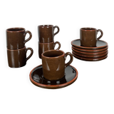6 coffee cups with saucers, Toreboda Sweden, 1960
