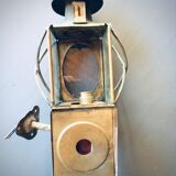 Paire d'anciennes lanternes de fiacre en cuivre vers 1900