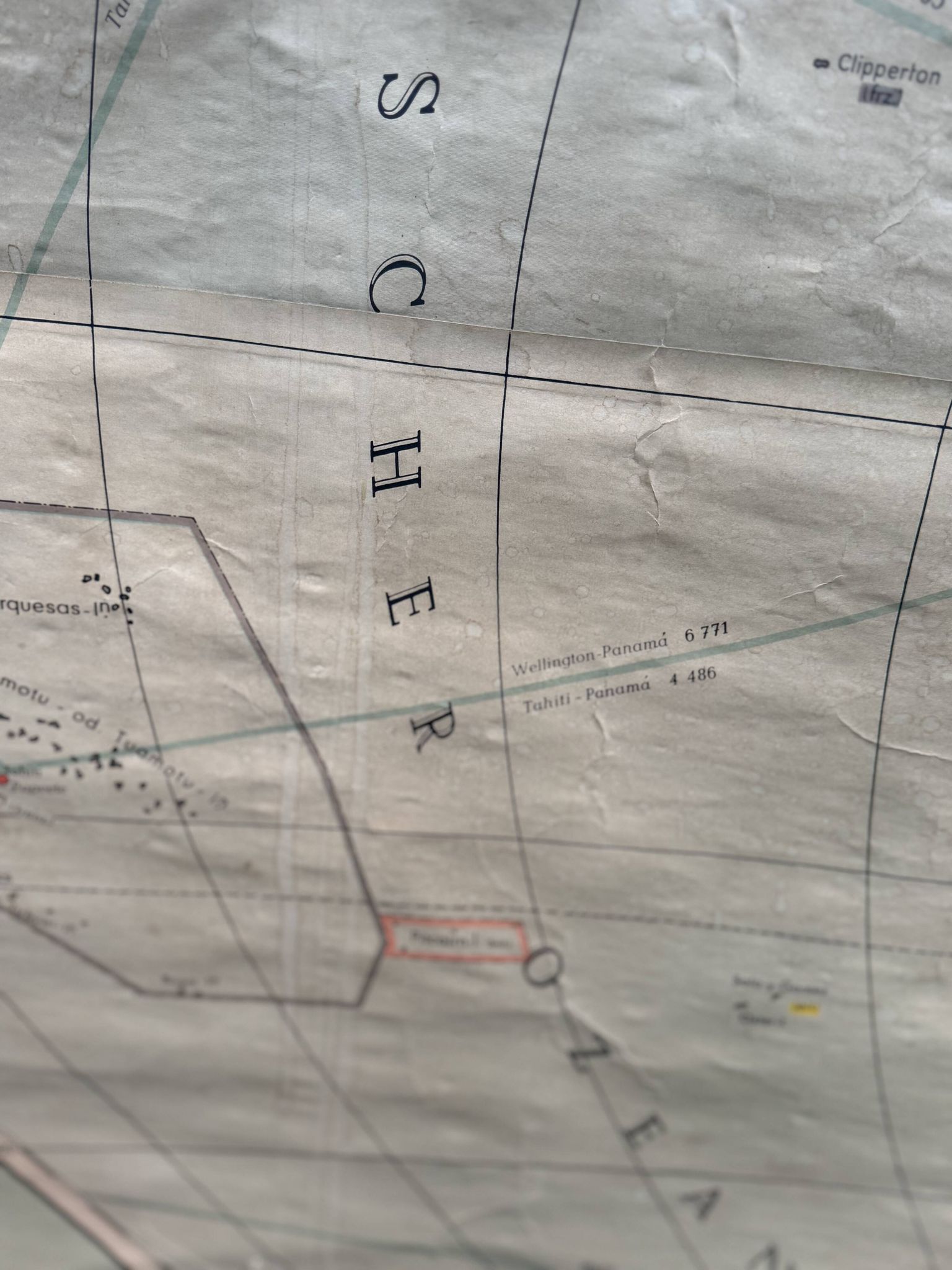 Karl Wenschow German 1950’s Very Large Canvas Map