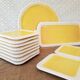Longwy France Yellow Dessert Service