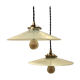 Pair of suspensions bistrot 1920 opaline indus