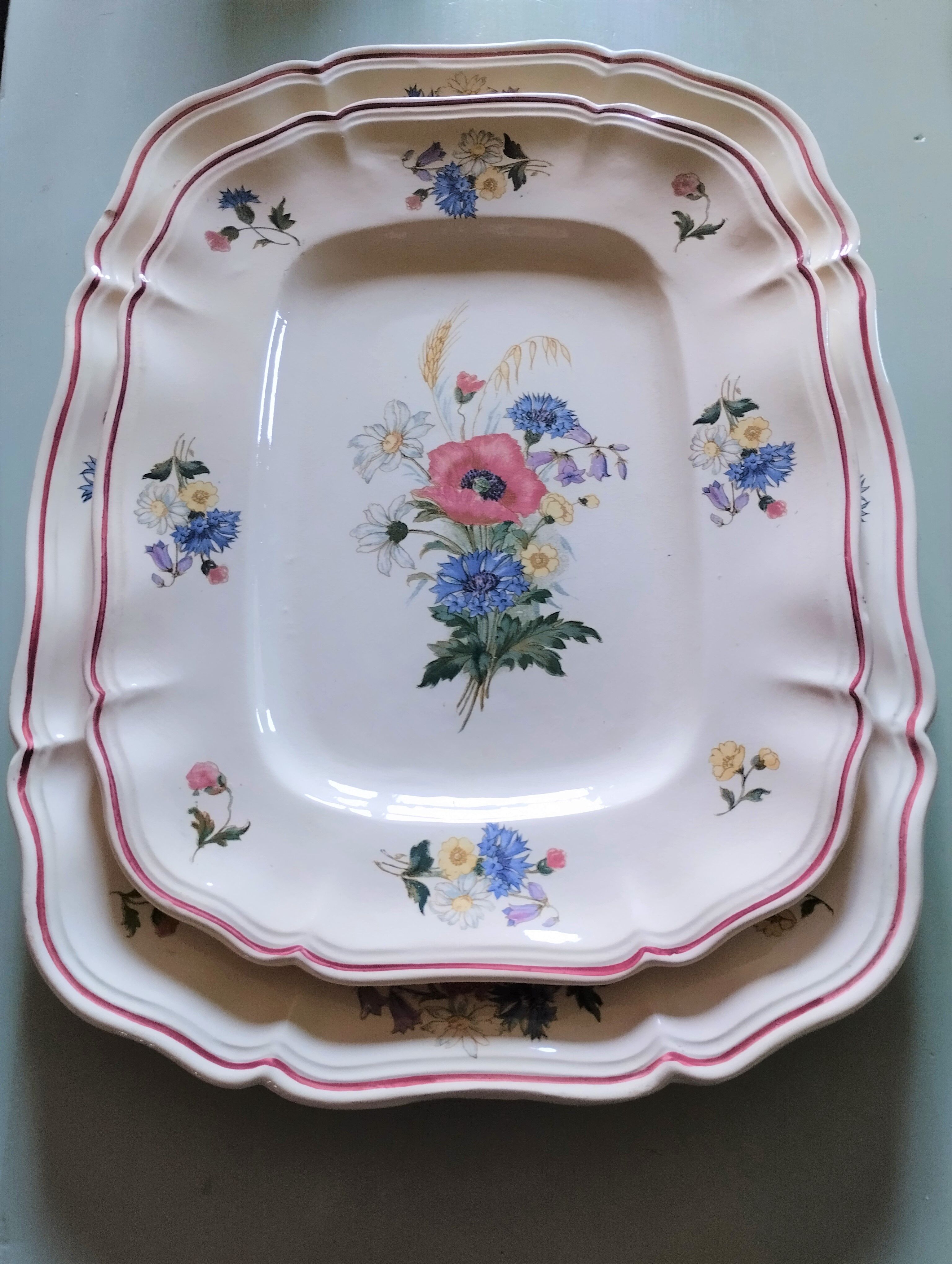 Lot de 2 Plats Carrés de L.22/28 cm en Verre
