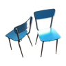 Pair of chairs in vintage blue formica