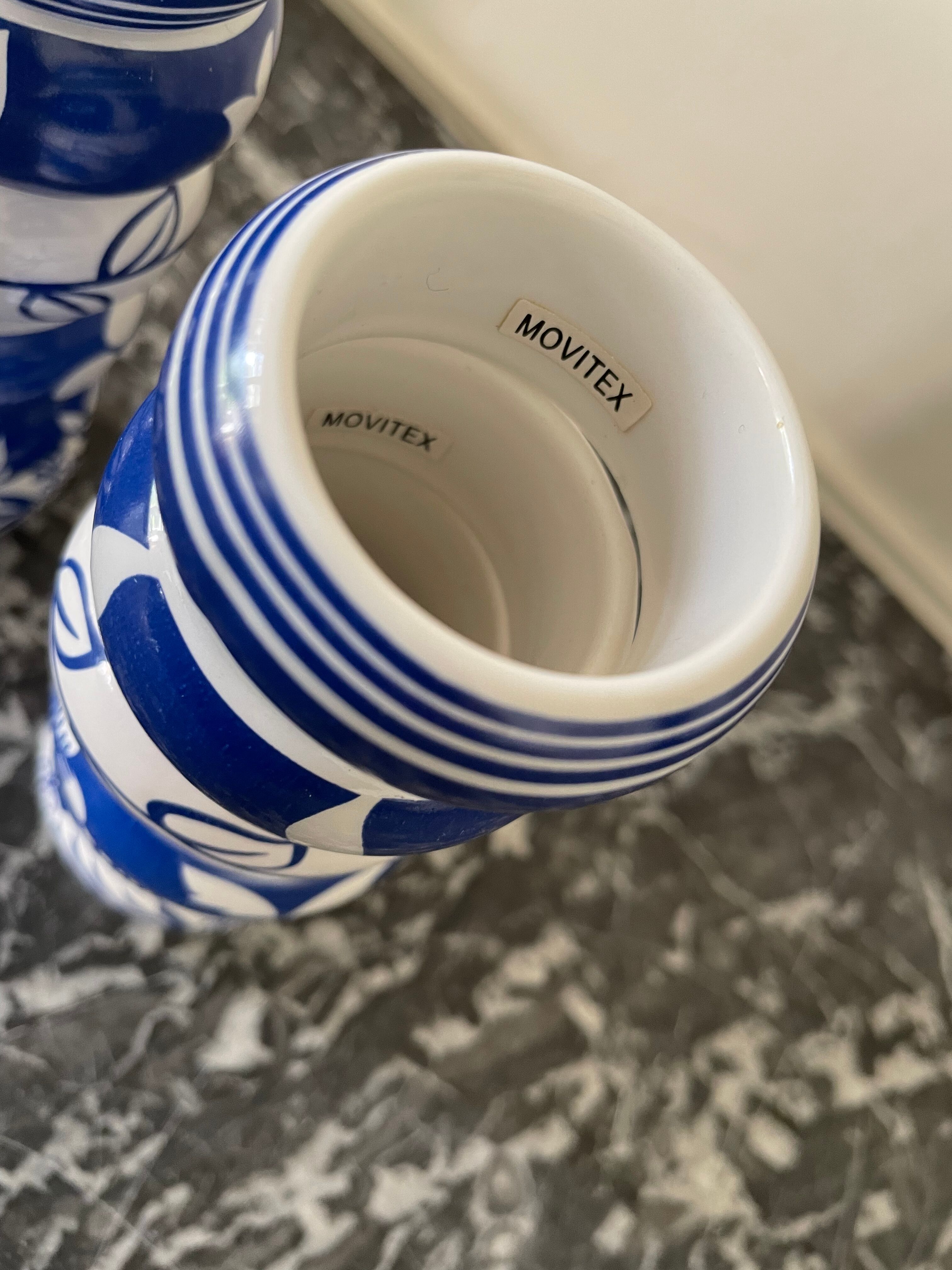 Set of 12 napkin rings in porcelain