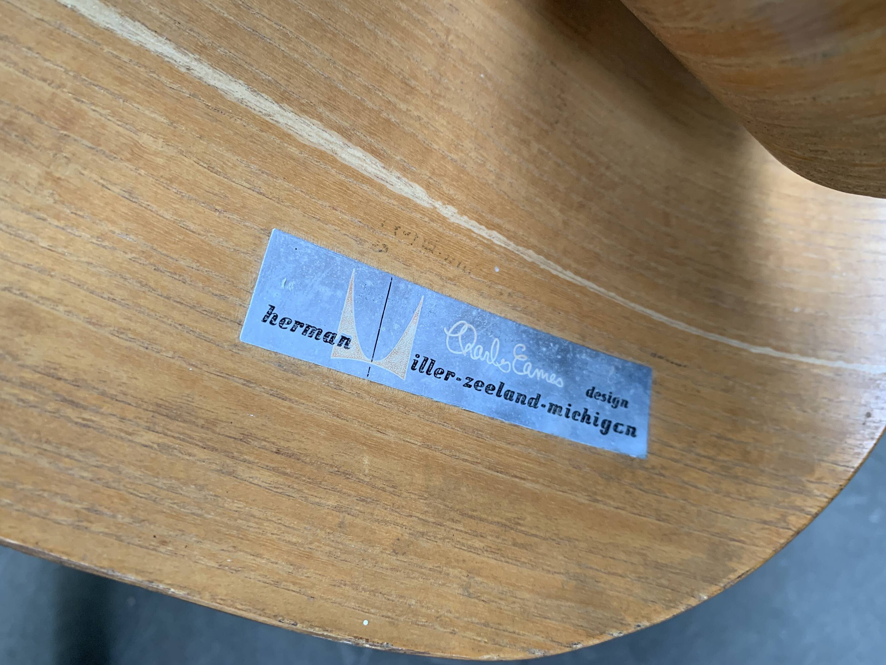 LCW Lounge Chair in ash wood, designed by Eames for Evans/Herman Miller, 1950s