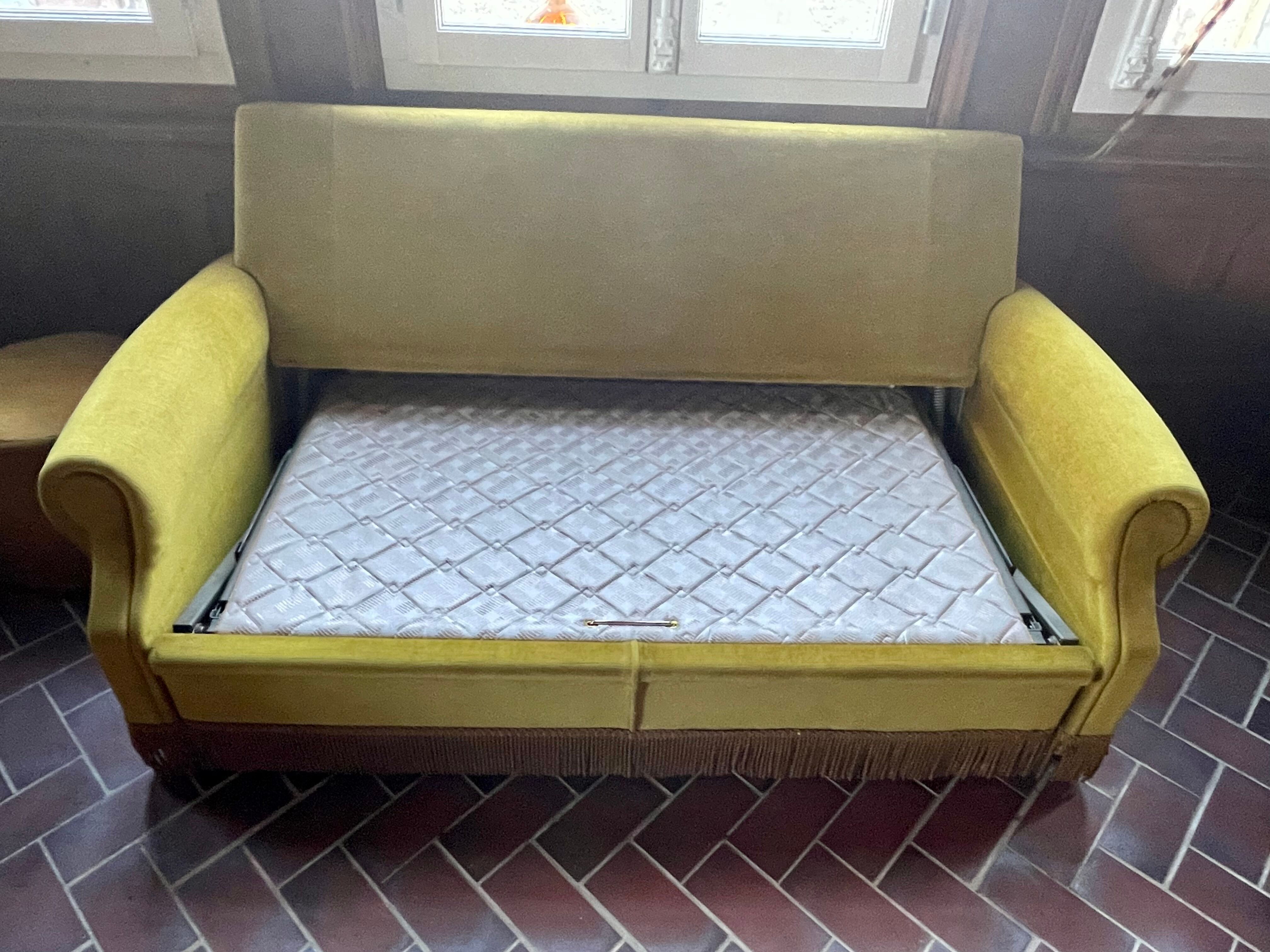 Vintage velvet sofa bed