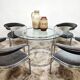 Modern vintage chrome tubular dining chairs & table