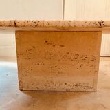 Square travertine coffee table