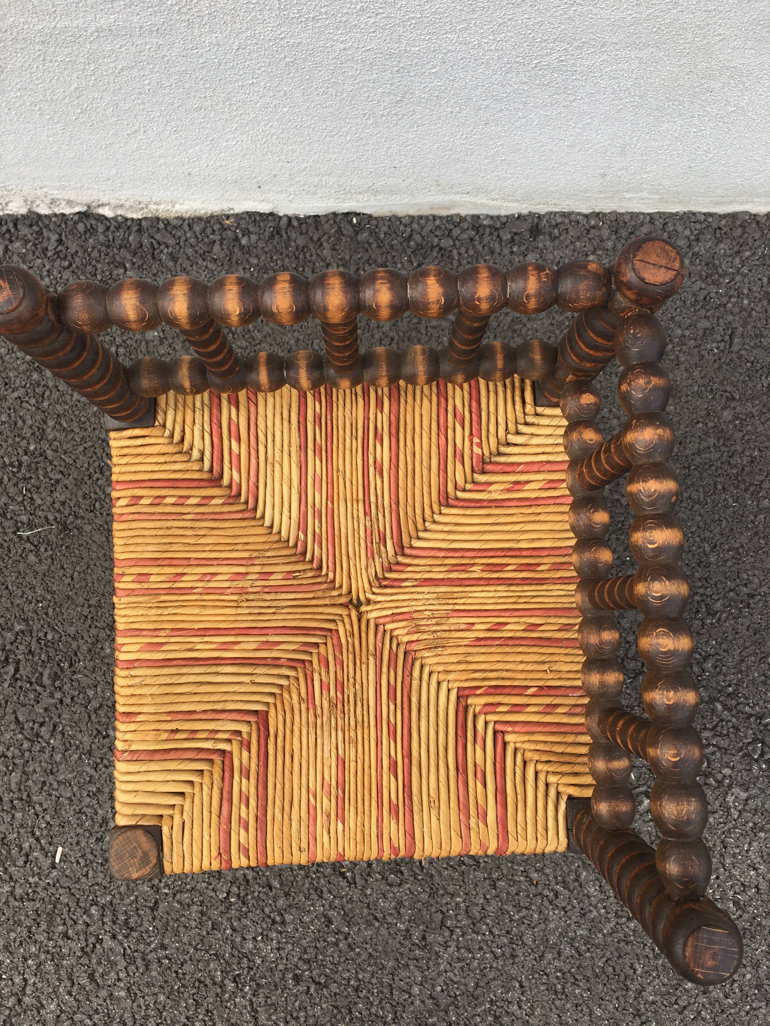 Straw corner chair for children