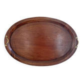 Plateau XXL bois et laiton, 72 cm
