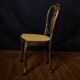 Antique black and gold lacquered chair – Napoleon III style – caned seat