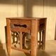 Vintage bamboo stool or side table – Handmade mid-