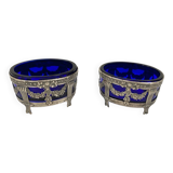 Paire de salerons en argent massif - Orfèvre Léon Lapar 1880