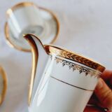 Lujoso Play para Café o Tee para respaldo en Porcelana Tharaud Limoges Modelo Austerlich