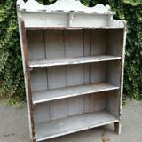 Old white shelf in weathered pine