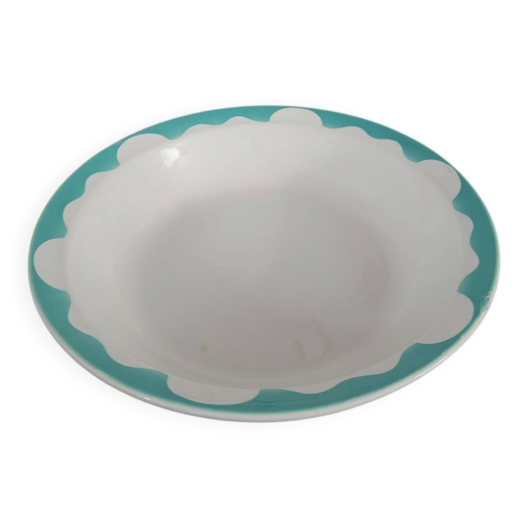 Large turquoise shallow dish