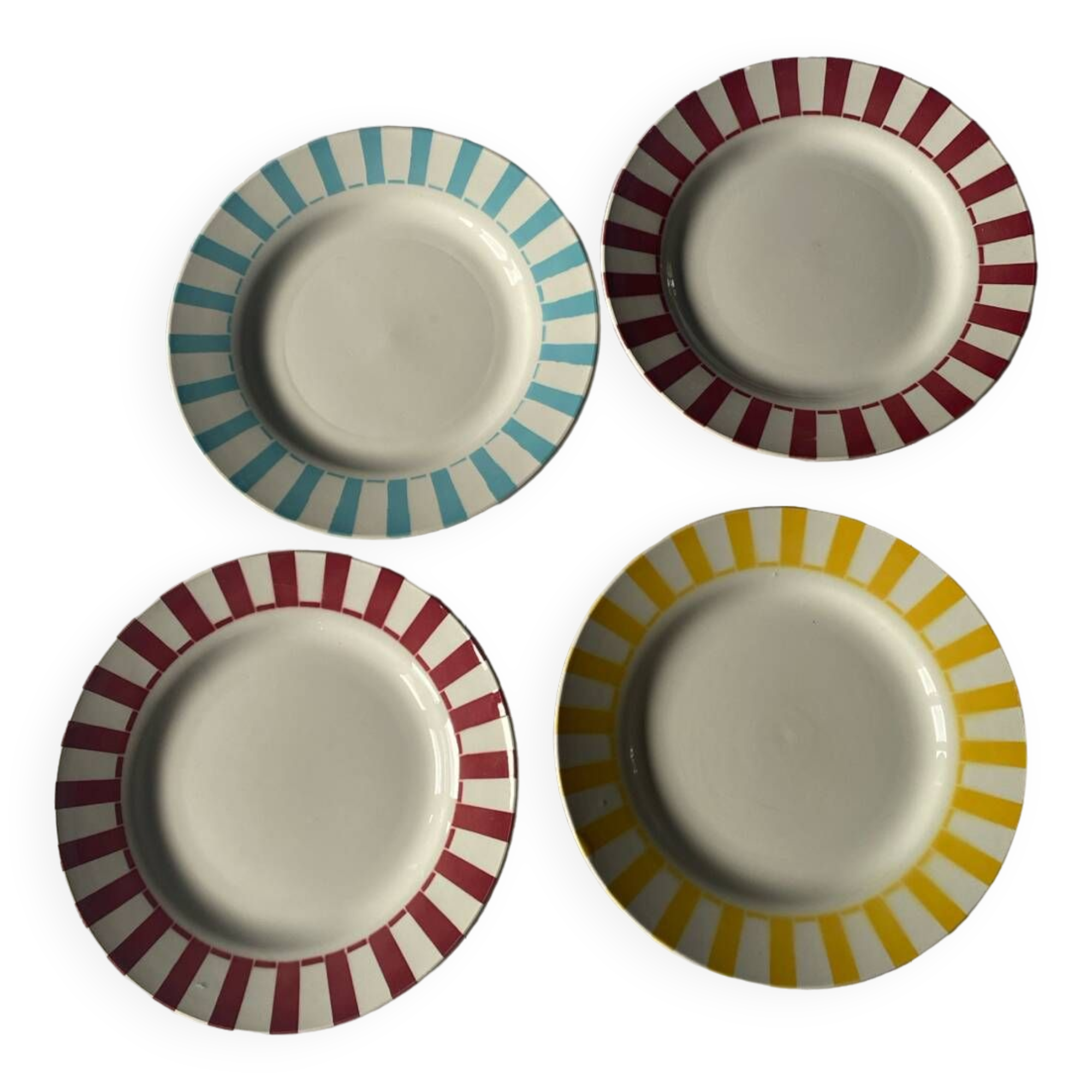 Set of 4 old Digoin flat plates