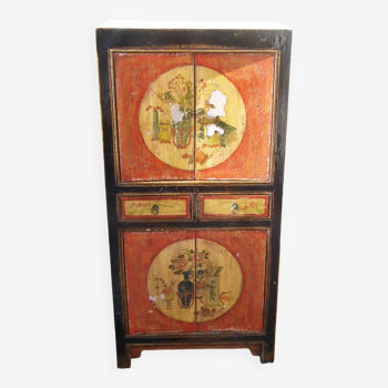 Antique chinese lacquer side cabinet xviii century rare be model