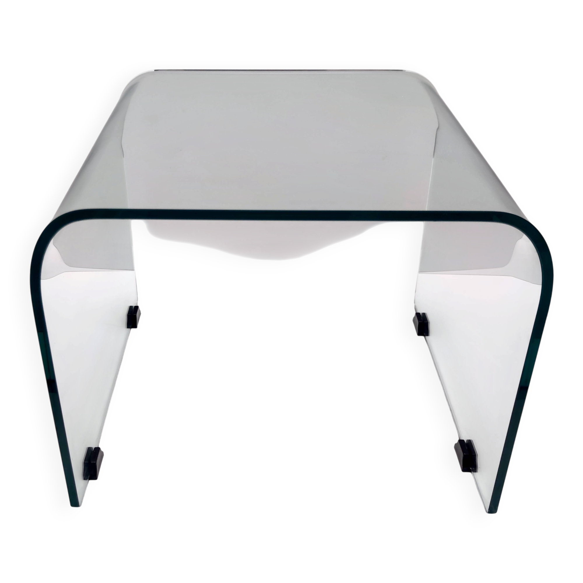 Aquamarine Square Glass Coffee Table attr. to Pietro Chiesa for Fontana Art