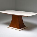 Italian Art Deco Dining Table with Marble Top Japan Inspired - 1940's