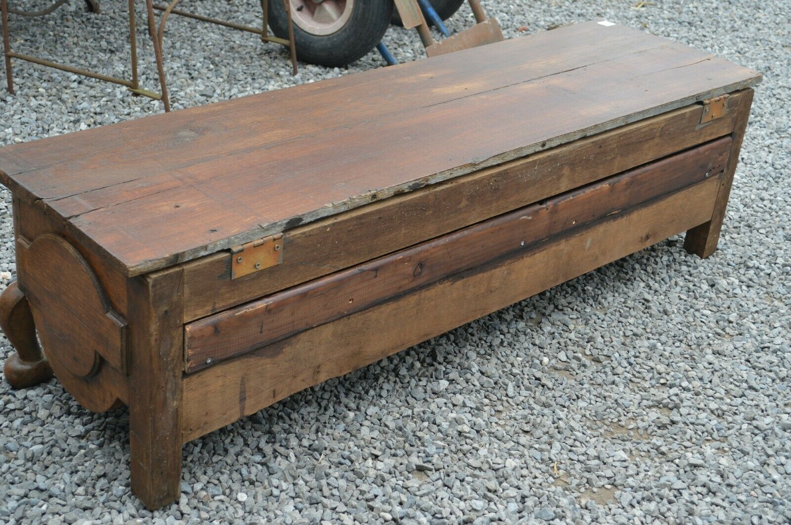 Oak chest bench