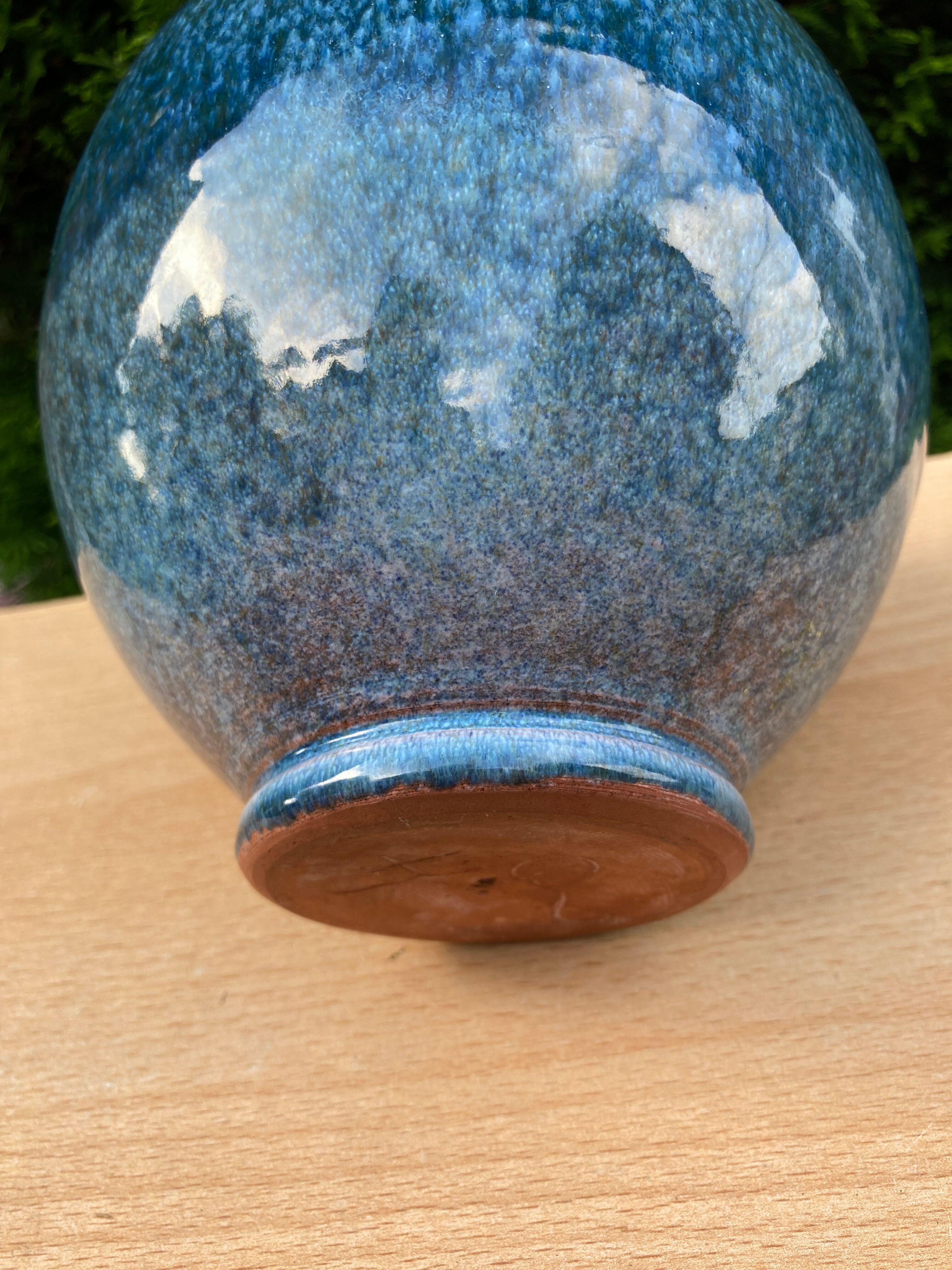 Enamelled ceramic vase