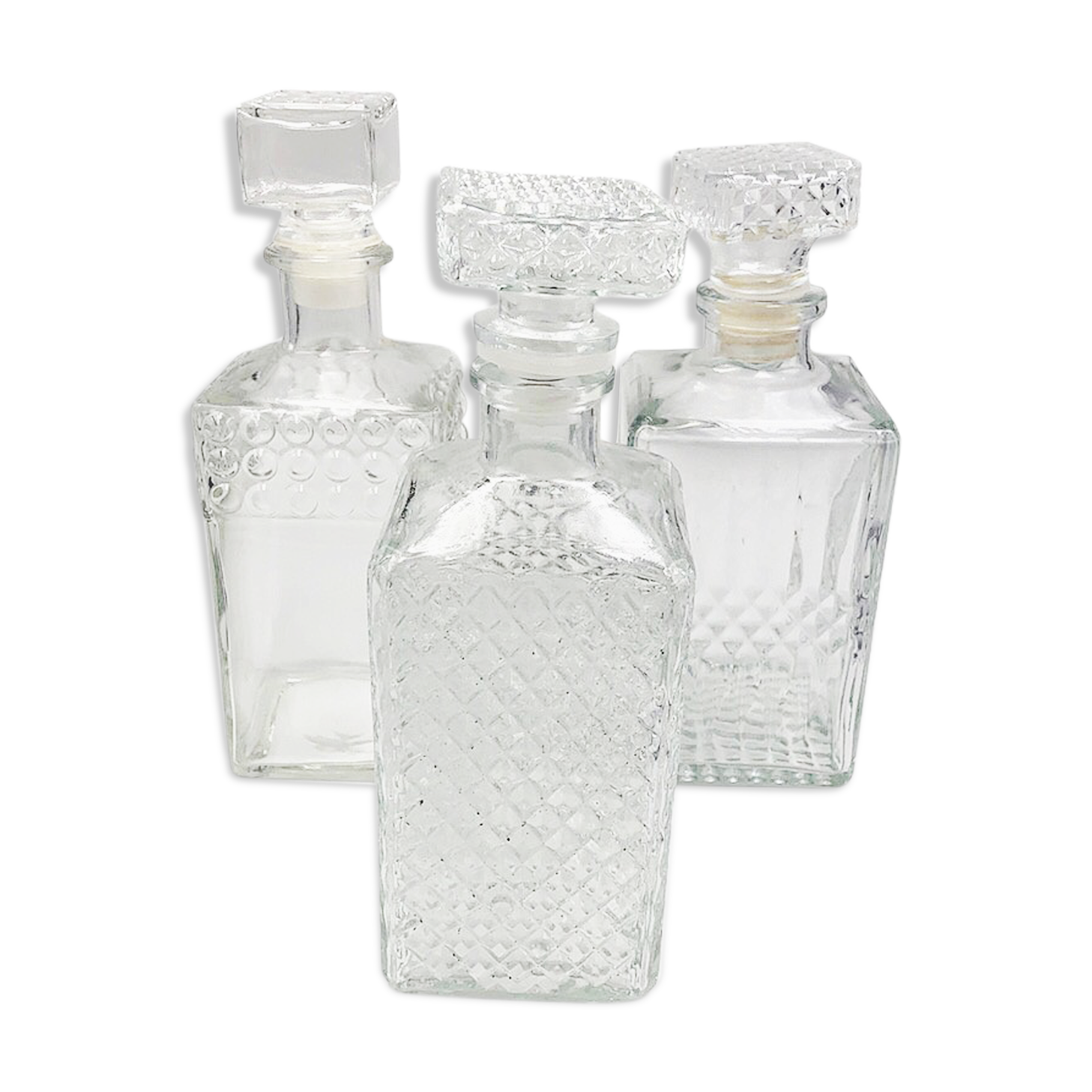 Vintage carafes chiseled glass