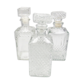 Carafes vintage verre ciselé