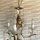 Vintage metal and crystal pendant chandelier, early 20th century.