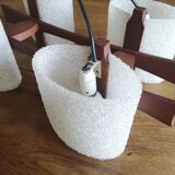 Scandinavian style hanging lamp in perspex and wood