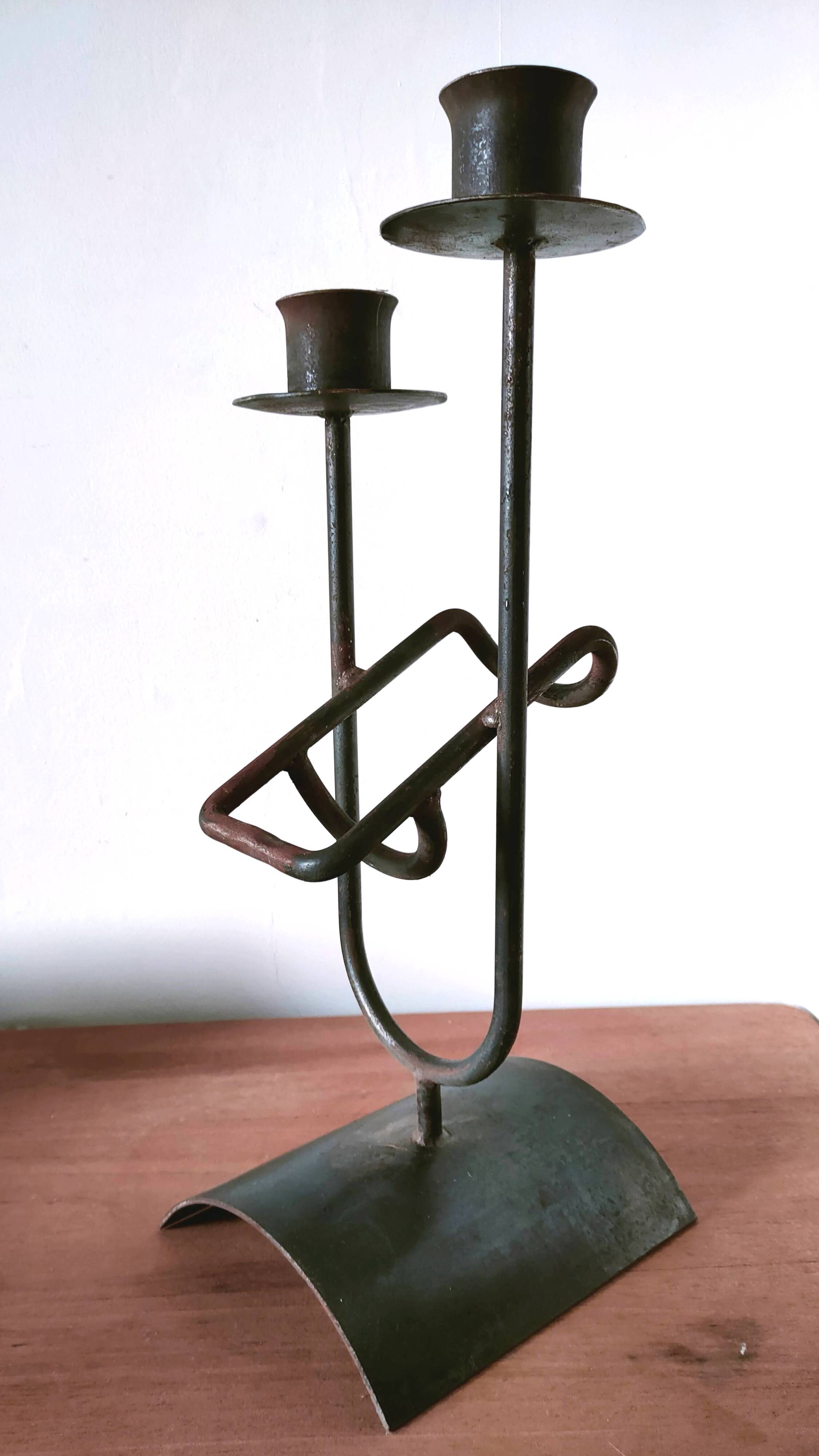 Large brutalist candle holder bottle holder design 60s