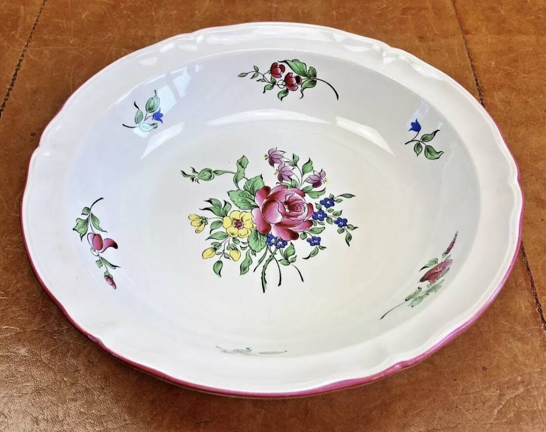 OLD ROUND HOLLOW DISH 26.5 CM SALAD BOWL LUNEVILLE REVERBERE