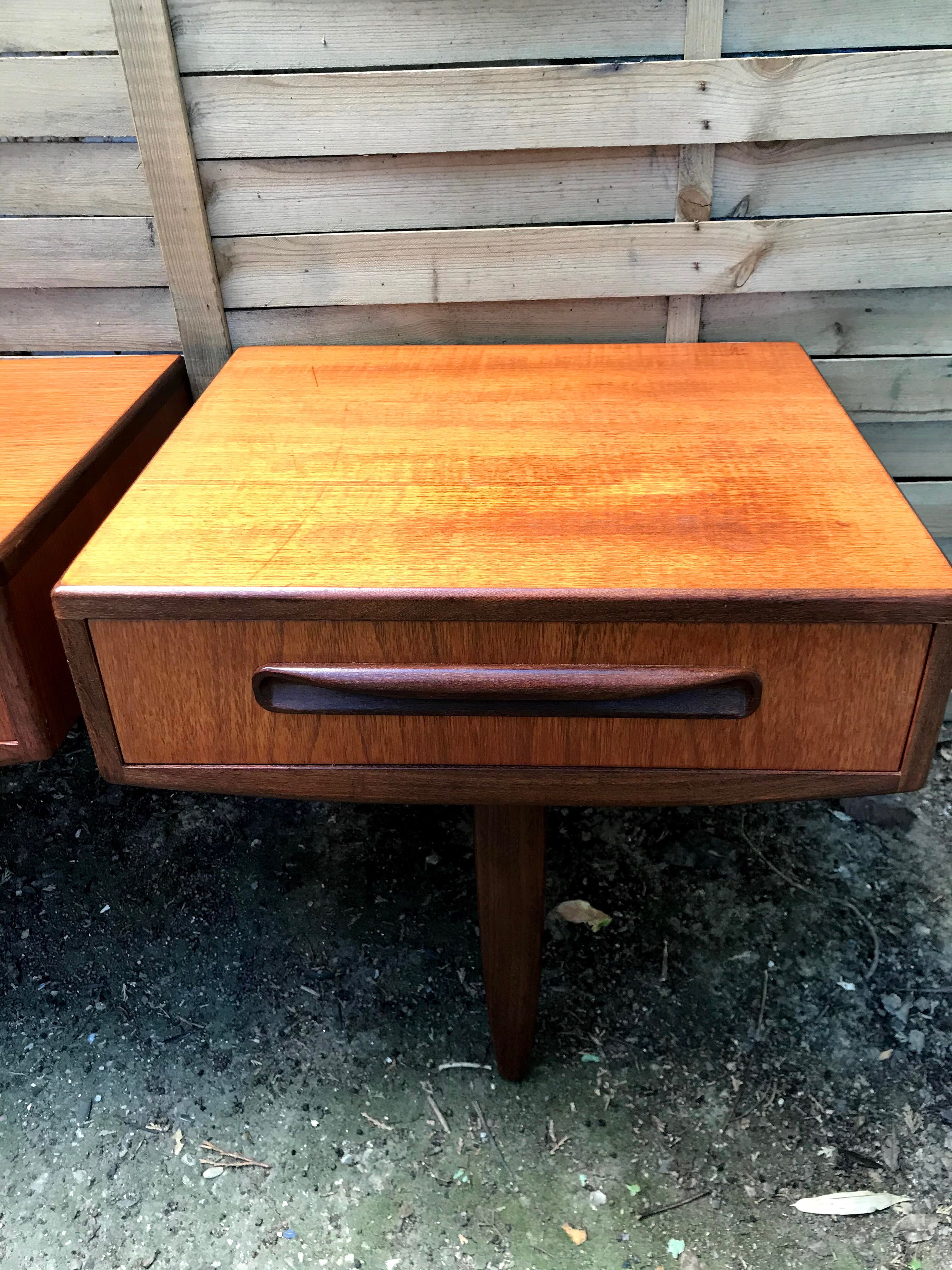 Pair of GPlan night tables in teak 60s