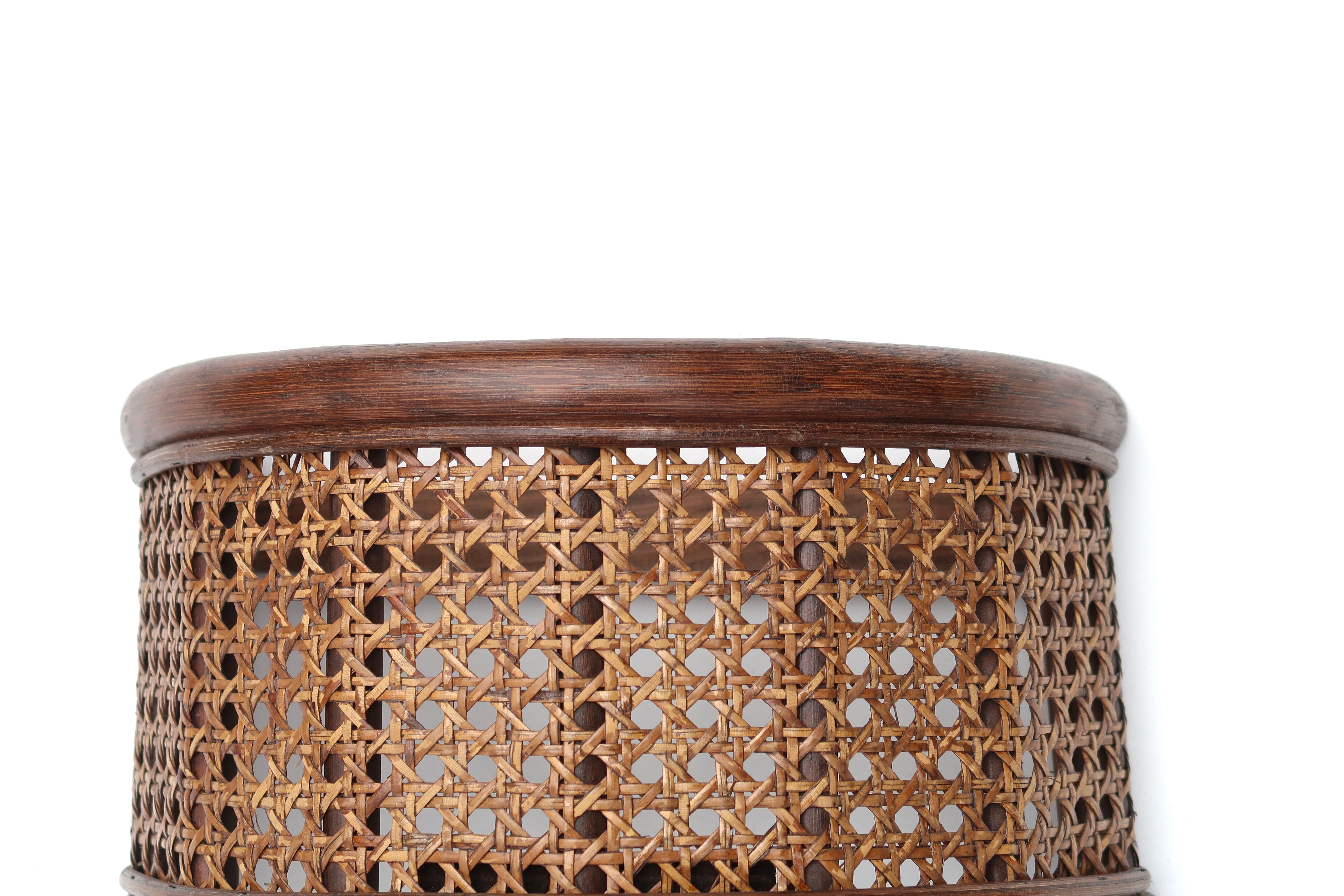 Rattan and cane wall lamp, 60s