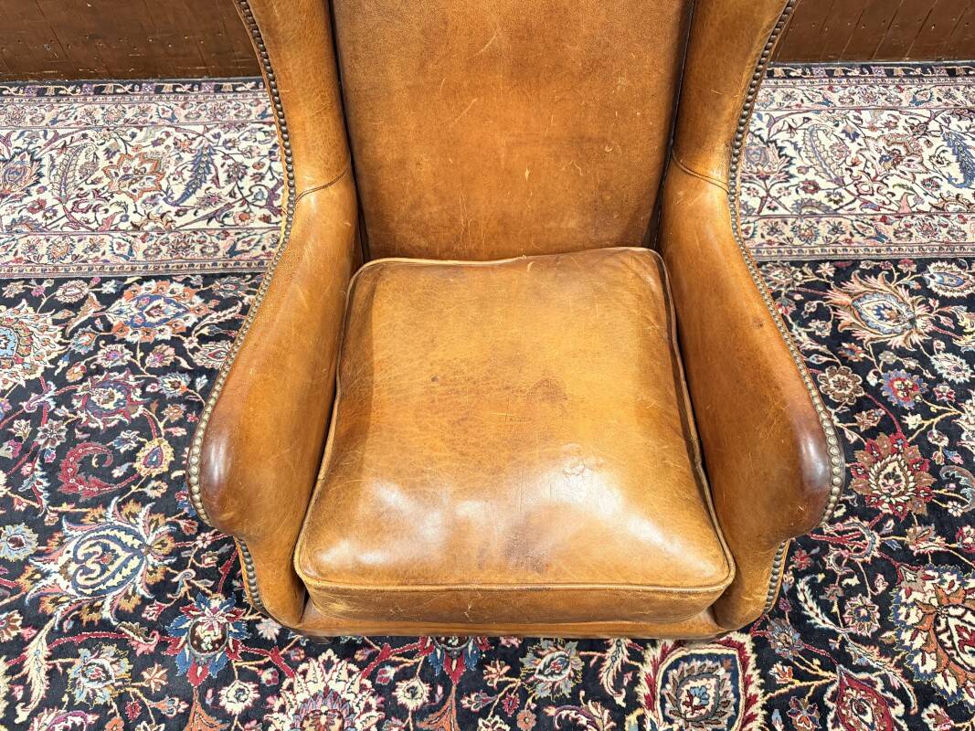 Classic English Sheep Leather Armchair