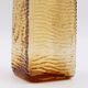 Carafe vintage en verre ambré ondulé Empoli italien MCM avec bouchon boule rond