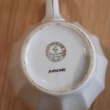 Coffee and tea service in Limoges porcelain with anemone flower pattern and gilding.